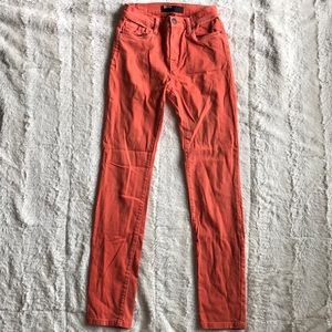 Coral high waisted skinny Denim